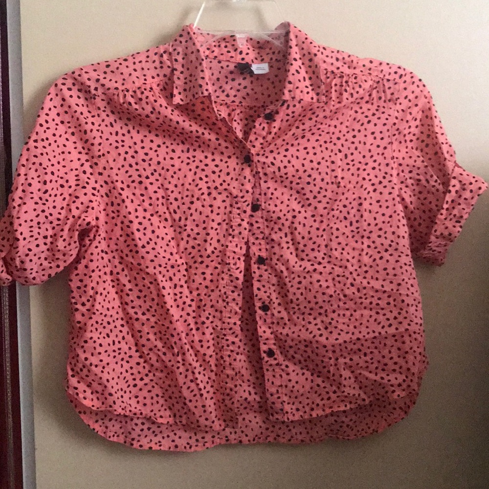 Crop button down shirt